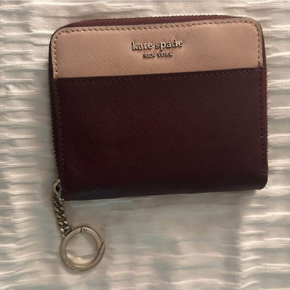 Kate Spade Maroon and Light Pink Wallet
